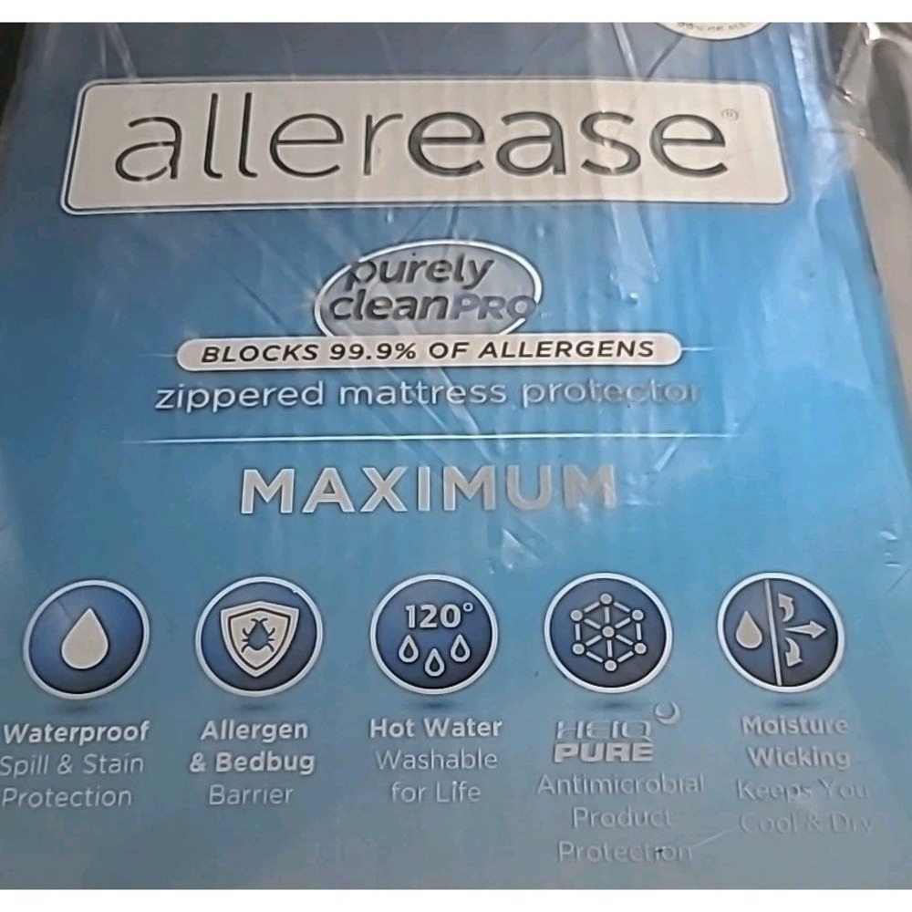 Allerease Zippered Mattress Protection Waterproof Allergen Barrier Twin Cover - Picture 2 of 5